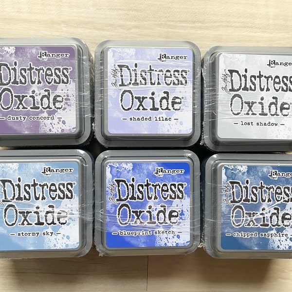 Tim Holtz Distress Oxide Ink Pads, 3x3", Ranger, Dusty Concord, Shaded Lilac, Lost Shadow, Stormy Sky, Blueprint Sketch or Chipped Sapphire