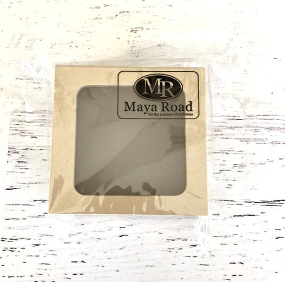 Maya Road Secret Box, chipboard album box, frosted top, 3X3X2" mixed media, paper crafting