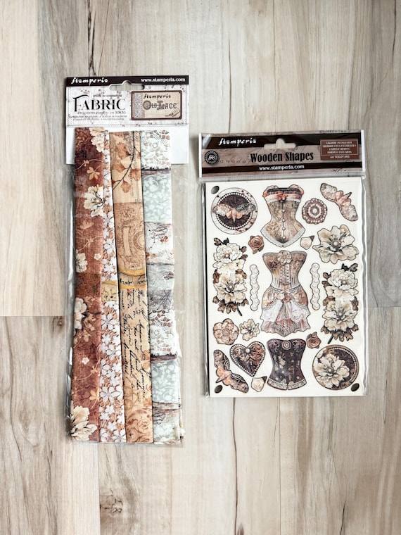 Stamperia Old Lace Fabric or Wooden Shapes, vintage style, scrapbooking, card making, paper crafting, art/junk journaling, mixed media