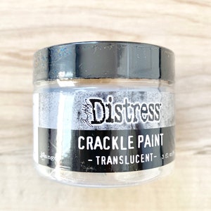 Pintura craquelada Distress de Tim Holtz, translúcida, Ranger, 4 oz. Lg. Jar, Clear, para álbumes de recortes, fabricación de tarjetas, diarios de arte, elaboración de papel
