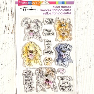 Stampendous Clear Dog Kisses Stempelset, Fran Seiford, zum Stempeln, Kartenbasteln, Papierbasteln, Art Journaling, Mixed Media, Freund, Liebe