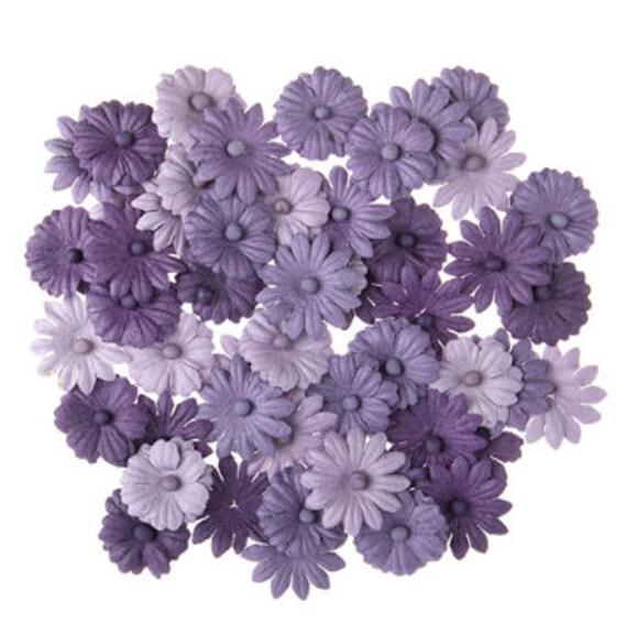 48 Pieces Scrapbook Paper Pad in Purple Violet Bloom Pack Floral