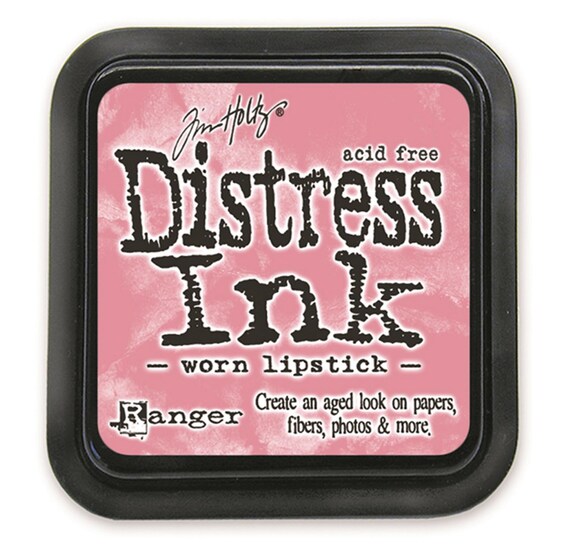 Tim Holtz Distress Ink Pads in Vintage Photo, Iced Spruce, Gathered Twigs, Worn Lipstick, Frayed Burlap for Scrapbooking, Cardmaking, art