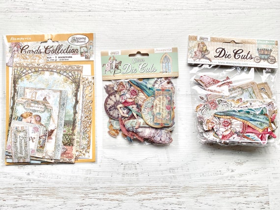 Stamperia Sleeping Beauty Cards, Clear Die Cuts or Chipboard Die Cuts, vintage style, scrapbooking, card making, paper crafting, journaling
