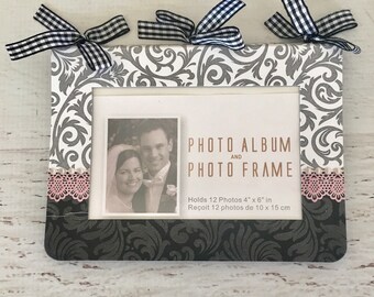 Álbum de cartón prensado, sin encuadernar, encuadernado con cinta, para mini álbum de recortes, 4 páginas, 6,25 x 4,5 pulgadas, bebé, álbum de fotos, diario artístico, manualidades en papel.