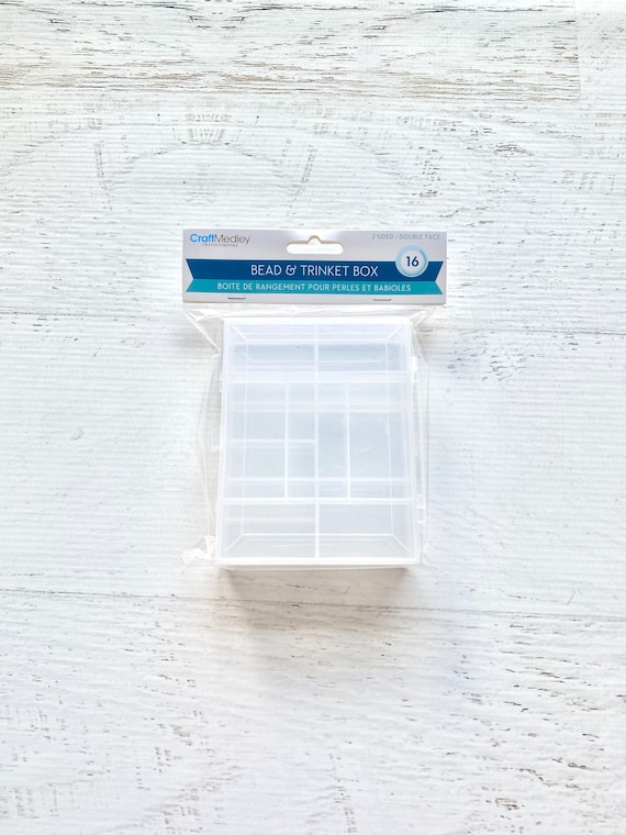 Craft Storage Box by CraftMedly, clear, double-sided, store all your beads, findings, charms, or any small items for crafting
