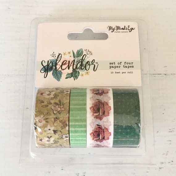 My Mind's Eye Splendor Washi Tape-Set of 4 rolls, 10 ft/roll, A5 planners, planning, papercrafting, card making, scrapbooking, journaling