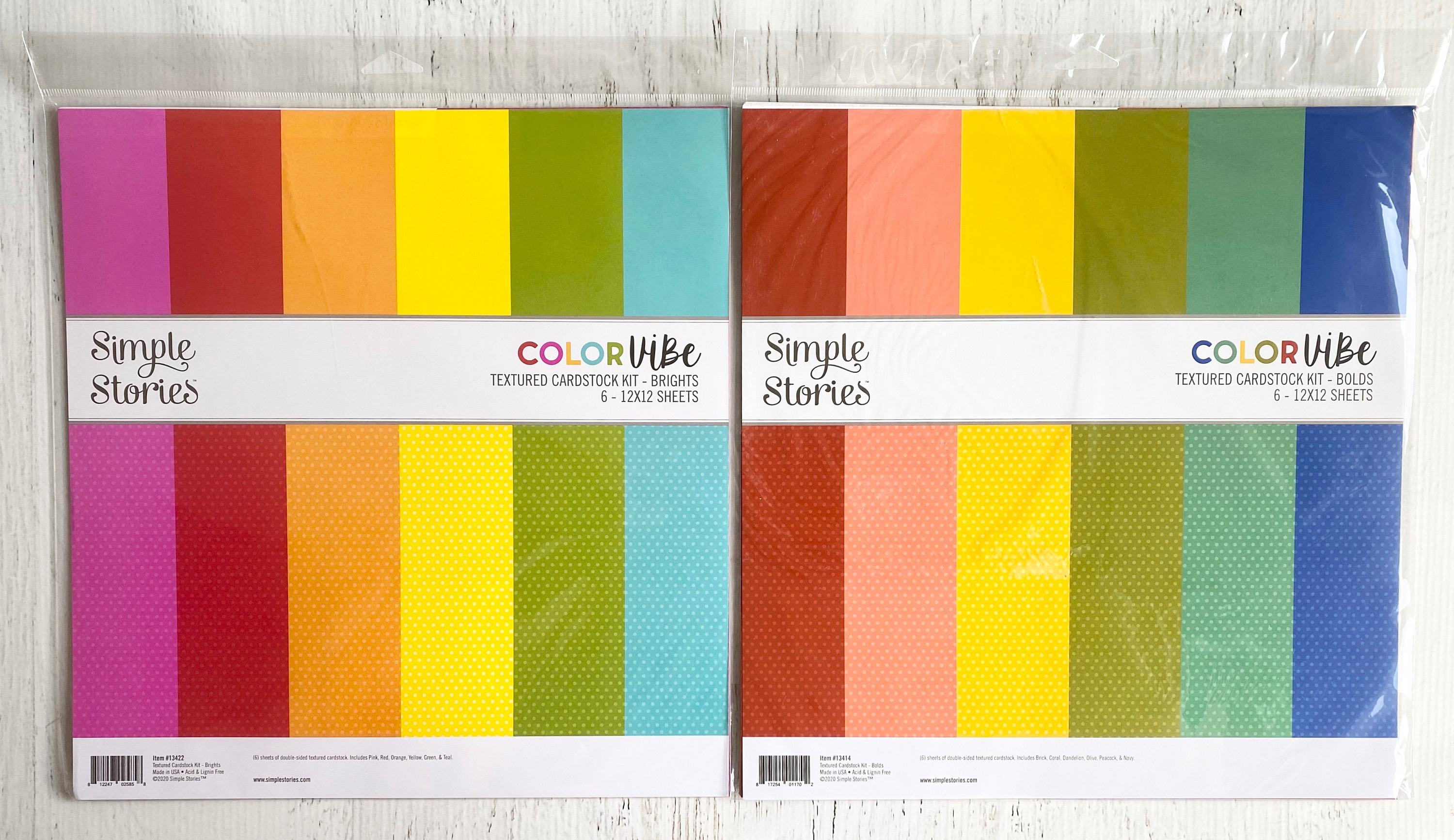 Simple Stories Color Vibe Textured Cardstock Kit - Boho