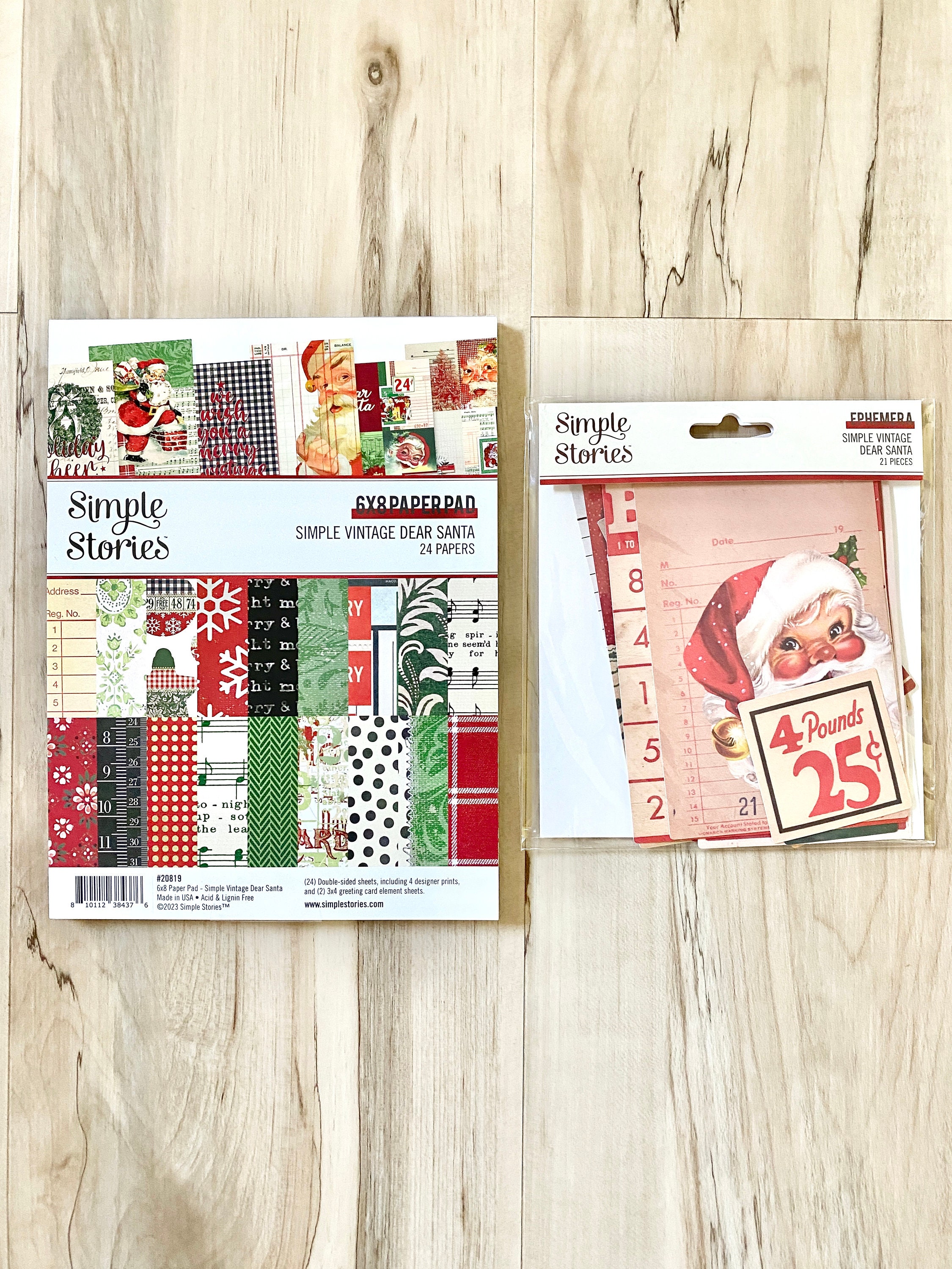 3x4 Elements Paper - Simple Stories - Simple Vintage Dear Santa