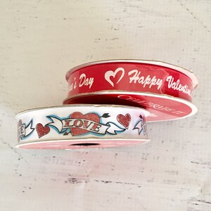 Cinta Celebrate It Valentine's Day, 2 rollos, 5/8" X 2 yardas, para manualidades en papel, artes textiles, costura, tarjetas, álbumes de recortes, técnicas mixtas
