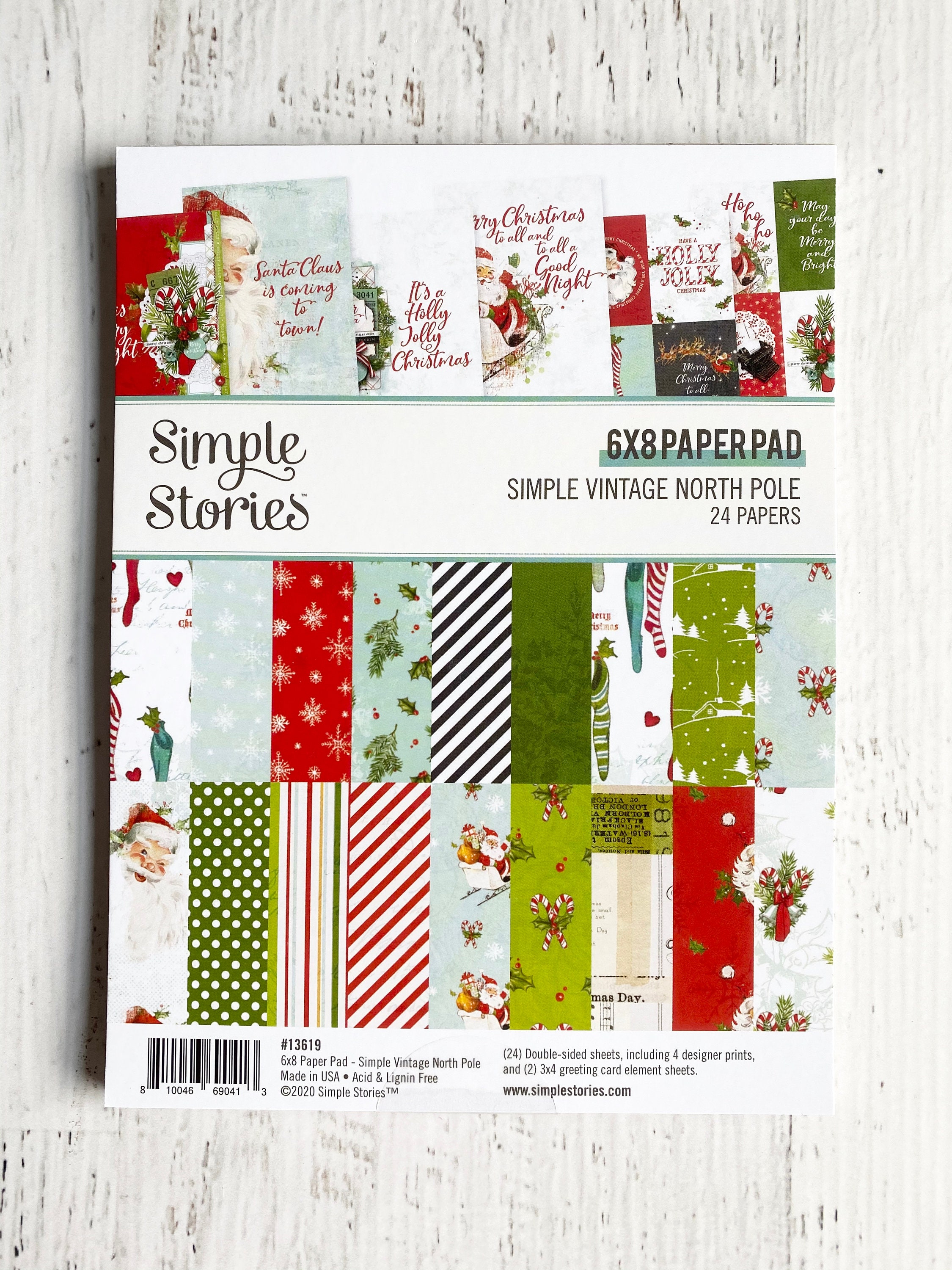 Christmas - Patterned Cardstock Paper Pad - Double Sided - 6x8 - 40 Sheets