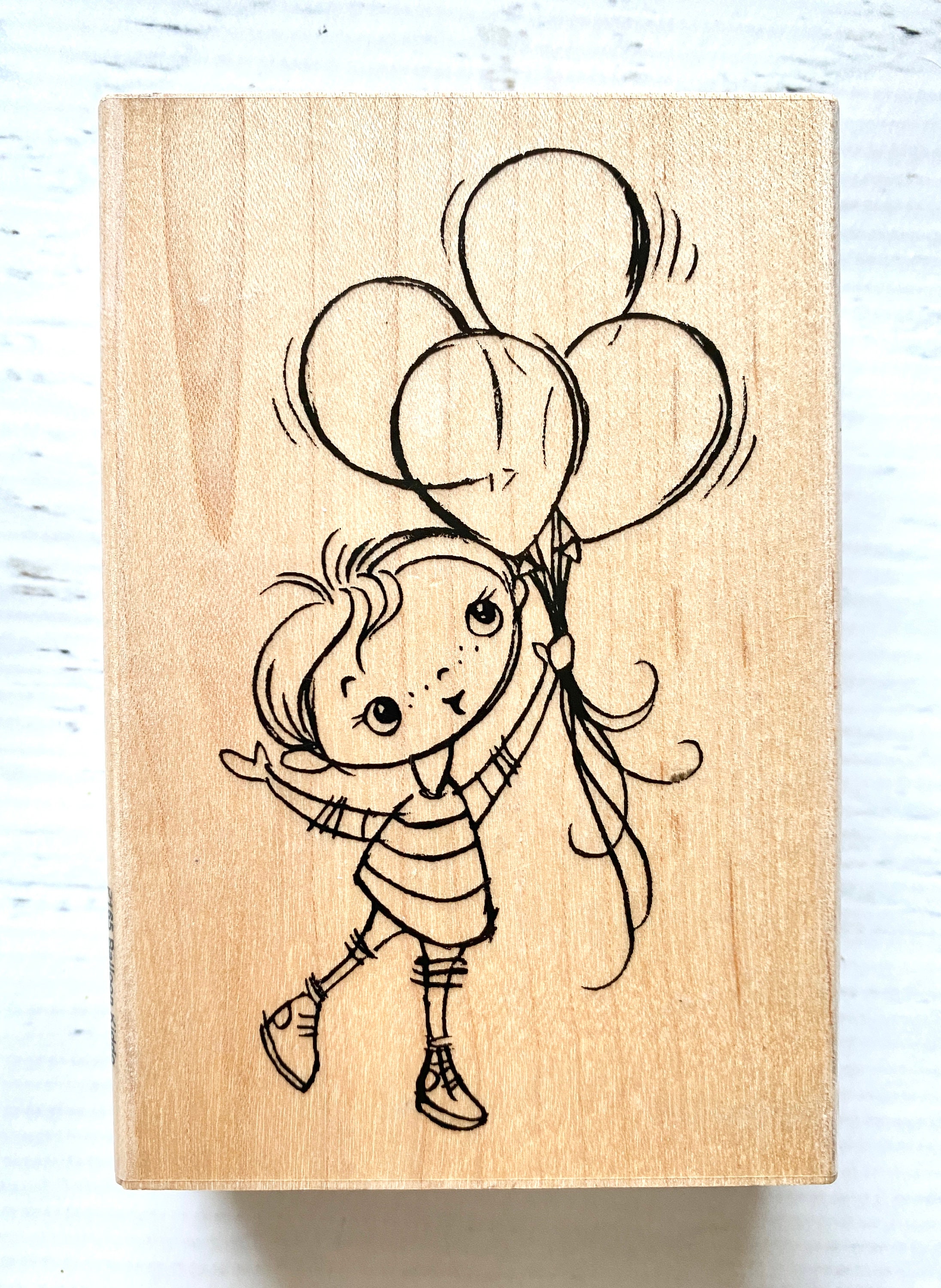 Stampendous Wood Stamps, Balloon Kiddo or Party Hat Kiddo, Stamping, Card  Making, Scrapbooking, Paper Crafting, Birthday, Kids, Children 