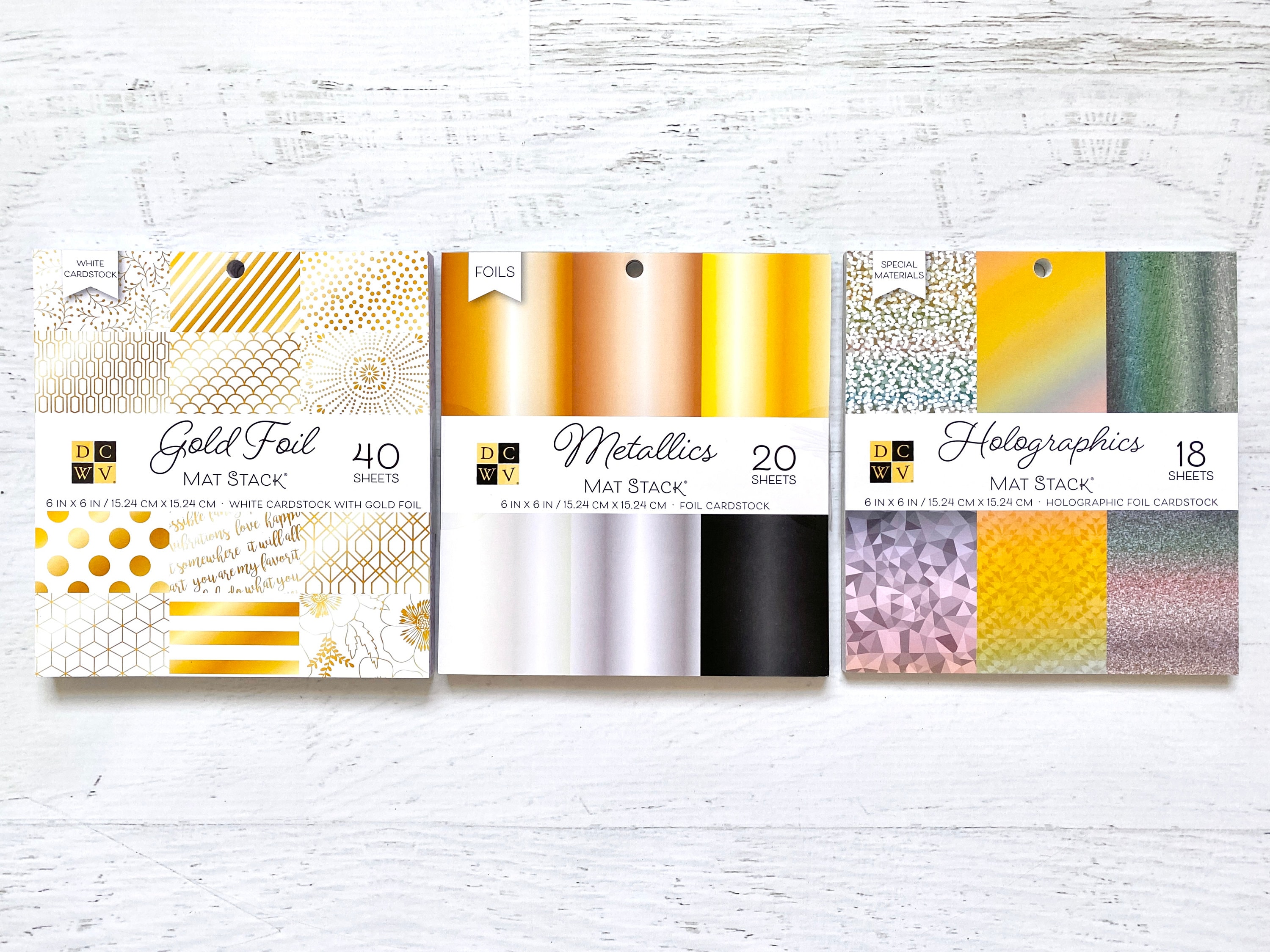 Park Lane DCWV Pack of 14 6x6 Glitter & Metallic Washi Tape