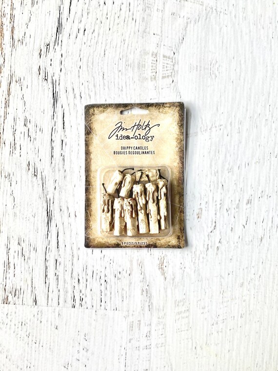 Tim Holtz, Ideaology, Drippy Candles, Halloween 2022 embellishment, paper crafting, altered art assemblage, vignette, diorama, mixed media