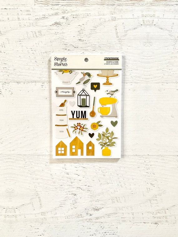 Simple Stories Hearth & Home Sticker Book 652 Pcs, Planner, Card Making,  Paper Crafting, Art Journaling, Scrapbooking, Kitchen, Recipes 
