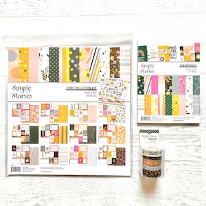 Kit de colección Simple Stories Good Stuff, bloc de 6x8 o cinta washi, álbum de recortes, creación de tarjetas, diario, planificador, páginas de bolsillo, manualidades con papel