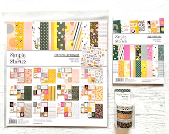 Simple Stories Good Stuff Collection Kit, 6x8 pad, or Washi Tape, Cards, Journaling, papercrafting