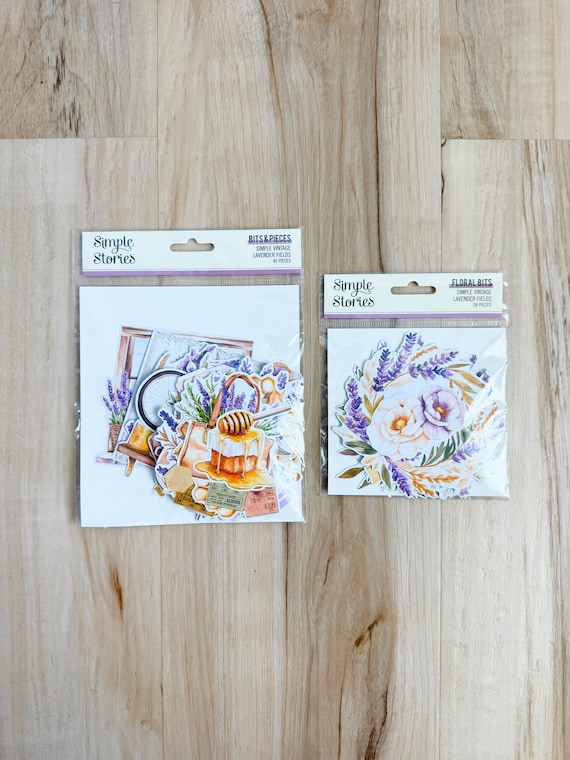 Simple Stories Simple Vintage Lavender Fields Floral Bits or Bits & Pieces, cards, paper crafting