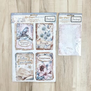 Papel de arroz A4 Create Happiness Dewdrops de Stamperia (6 diseños) o papel de arroz A6 (8 diseños) decoupage, fabricación de tarjetas, manualidades con papel, técnicas mixtas