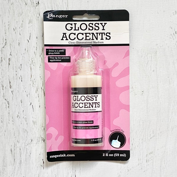 Ranger Glossy Accents, 2 Unzen, Dimensional Medium, Scrapbooking, Kartenherstellung, Mischtechnik, Papierherstellung, klebend, klar