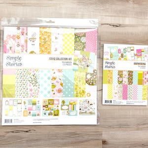 Simple Stories Tea Garden Collection Kit oder 6x8 Pad, Scrapbooking, Kartenherstellung, Art Journaling, Papierherstellung, Pocket Page, Mixed Media