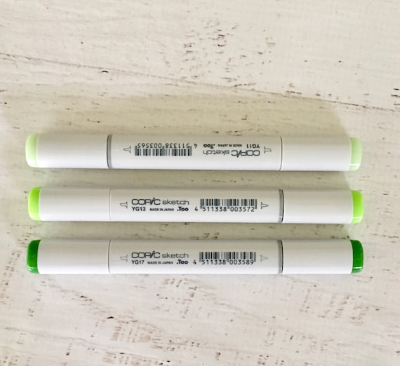 Copic Sketch Markers, Set of 3 or Just One, Green Colors, Alcohol Ink  Markers, Medium Broad Nib and Superbrush Nibs, for Drawing, Coloring 