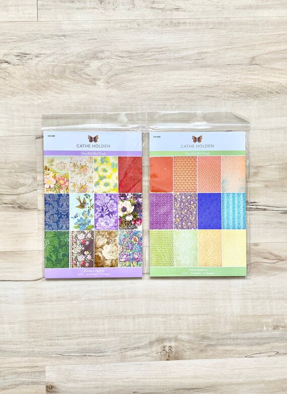 Spellbinders Cathe Holden Flea Market Finds Florals 2 Palette or Petite Patterns, 24 sheet/pkg (2 ea-12 designs), card making, paper craft