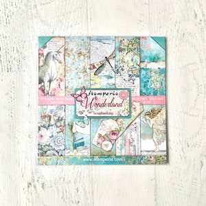 Stamperia Wonderland Paper Collection, 12X12", 10 hojas/paquete de doble cara, estilo vintage, scrapbooking, fabricación de tarjetas, elaboración de papel, hadas