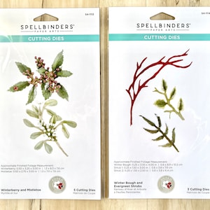 Spellbinders Winterberry and Mistletoe or Winter Bough and Evergreen Shrubs die set, floral, paper crafting, floral, stamping, card making