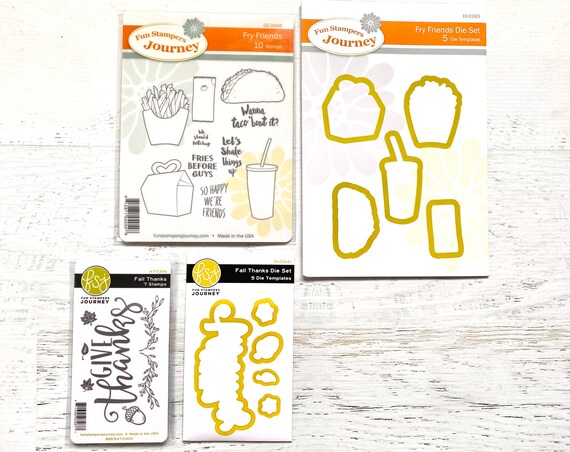 Spellbinders Stamp & Die Set, Fall Thanks 7 Stamps/5 Dies or Fry