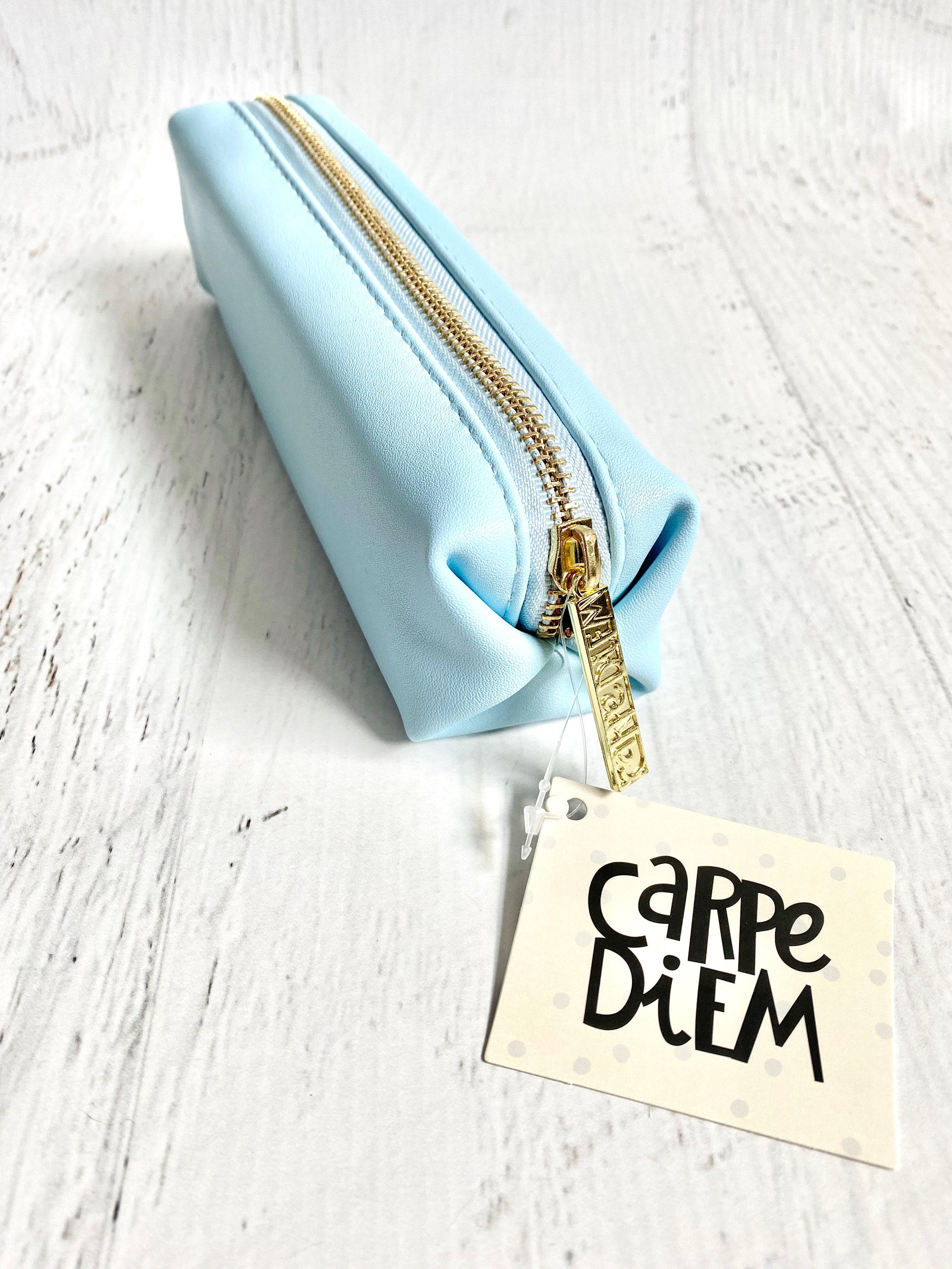 Ballerina Pink Slim Faux Leather Pencil Case - Carpe Diem