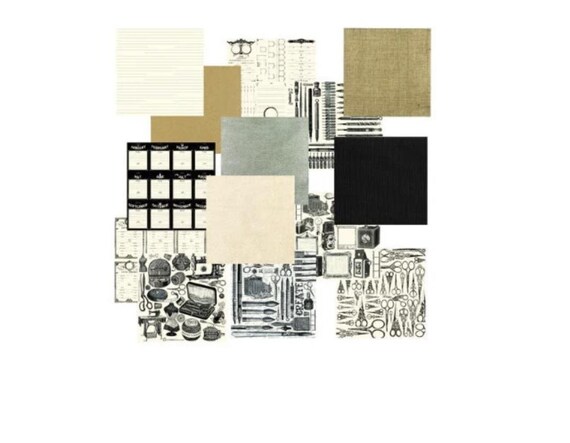 Canvas Corp.Mixed & Match Studio paper/fabric kit, 16 12x12" pages/pkg., includes canvas, kraft, burlap, corrugated, fabric, paper crafting
