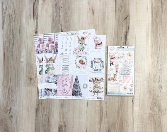 Prima Christmas Sparkle 12x12" Element Sheet or Chipboard Stickers, card making, paper crafting