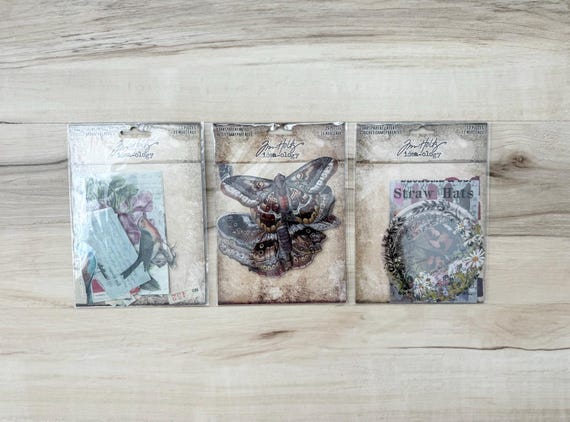 Tim Holtz, Idea-ology, Transparent Things 2, Moths, Layers, collage, paper crafting, card making, journaling, altered art, mixed media