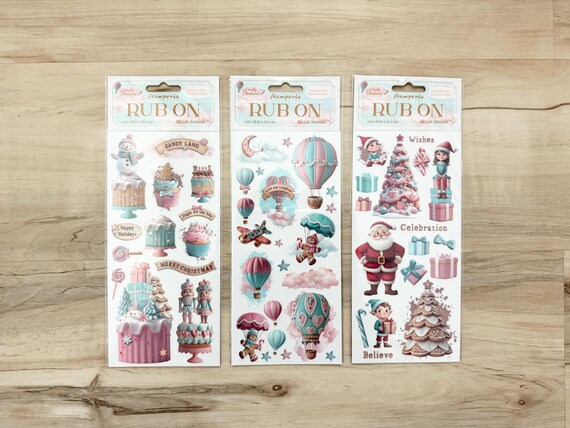 Stamperia Candy Christmas (8.5x4" sheet) Air Balloons, Santa or Cakes, card making, paper crafting, scrapbooking, art journal, mixed media