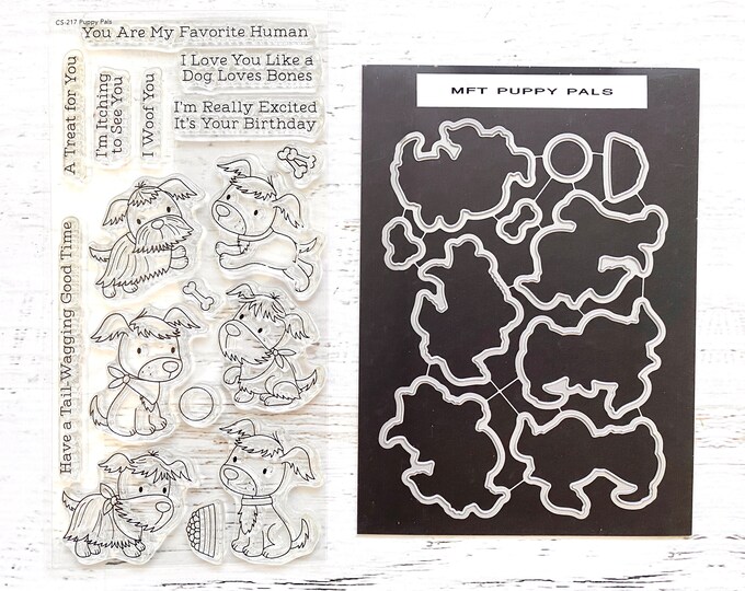 My Favorite Things, MFT Puppy Pals Clear Stamp & Die Set, Gently Used ...