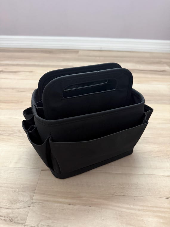 Crafting Organization Caddy, gently used, black, 9 pockets, 3 inside dividers, 8x8x6" size