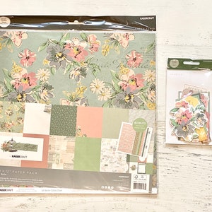 KaiserCraft Le Belle, paquete de papel de 12" (12 hojas de doble cara, 2 de cada una con 6 diseños y hoja de calcomanías) o coleccionables (41 piezas), scrapbooking, manualidades de papel