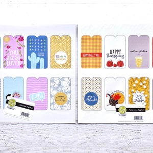 FSJ Spellbinders uit elkaar geknipte tags, Sunshine & Halloween-tagsets, 2 ea/2-ontwerpen, enkelzijdig, kaarten, knutselen, herfst, zomer, cadeaulabels