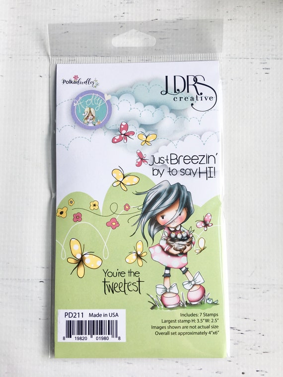 Polkadoodles Stamp Just Breezin By, LDRS Creative, 7 stamps- largest- 3.5 X 2.5" clear, card making, paper crafting, scrapbooking, stamping