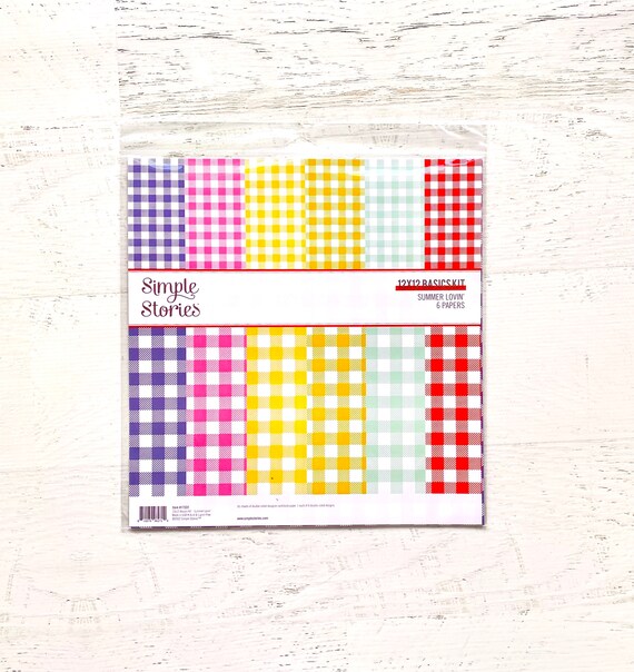 Summer Lovin' 12X12 Basics Paper Pad by Simple Stories, 6 pages for scrapbooking, pocket letters/scrapbooking, paper crafing, card making