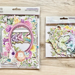 Historias sencillas Simple Vintage Life In Bloom Marcos de cartón, grupos de cartón, fabricación de tarjetas, manualidades con papel, estampación, diario artístico
