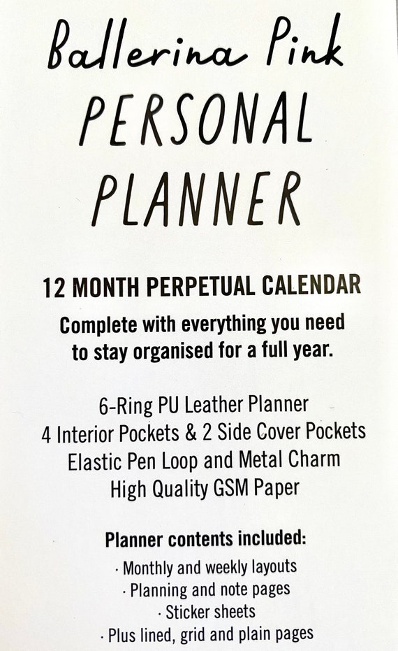 Carpe Diem Planner Personal Size Boxed Set w/Inserts & Accessories BLUSH  Pink