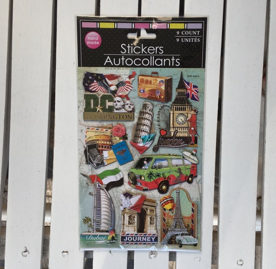 Travel Stickers, 1 pkg, dimensional, Washington D.C., for planner, scrapbook, journal, mini album, paper crafting projects, travel
