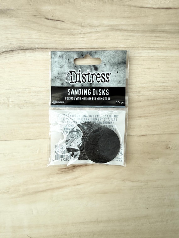 Tim Holtz Sanding Disks for Ink Blending tool 1.25", 10 pc, Ranger, scrapbooking, cardmaking, art journaling, mixed media, blending
