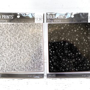 Hero Arts Cling Stamp, Noel Print oder Schneeflockenwirbel, 15x15cm, Winterurlaub, stempeln, Karten machen, Scrapbooking, Papier basteln, Mixed Media