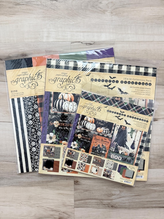 Graphic 45 Bootiful Greetings 12x12" Collection Pack or Patterns/Solids, scrapbook, card making, paper crafting, fall, halloween