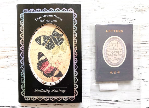 Miniature Books, scrapbook ephemera, 50 pc. Letters 2 5/16x1 9/16" or 30 pc.Butterfly Lace 2 9/16x3 15/16", paper crafting, art journaling