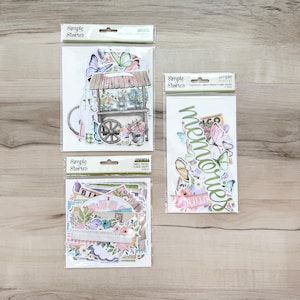 Historias sencillas Floristería vintage simple, Big Bits, Ephemera o Page Pcs, fabricación de tarjetas, manualidades con papel, scrapbooking, troqueles, técnicas mixtas