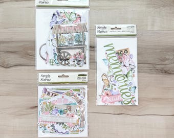 Simple Stories Simple Vintage Flower Shoppe, Big Bits, Ephemera, or Page Pcs, card making, paper craft, scrapbooking, die cuts, mixed media
